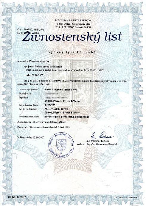 Živnostenský list